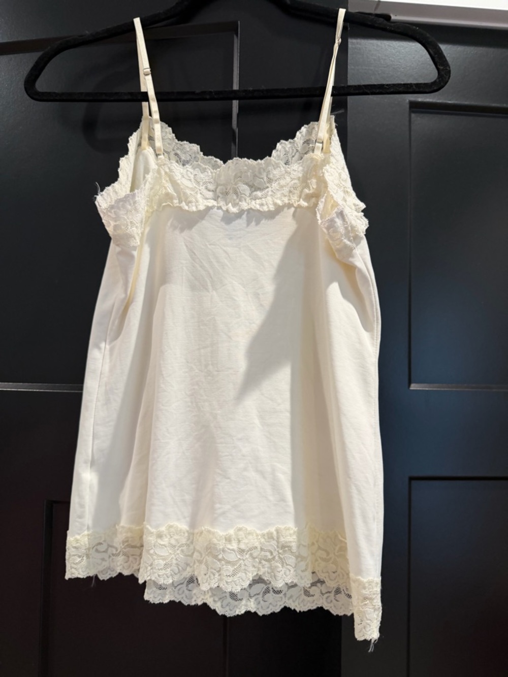 White House Black Market Ivory Lace-Trim Silk Blend Camisole Tank and Pink Lace